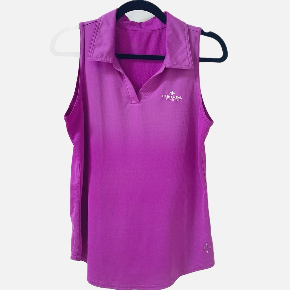 Jofit Sleeveless Polo Tank Top - Magenta Pink